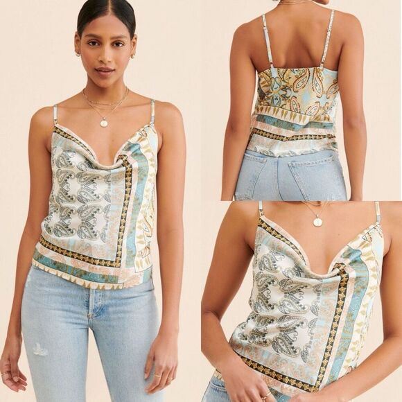 ANTHROPOLOGIE | Bishop & Young | Bonnes Vacance Cami | medium | blouse paisley - Picture 2 of 9